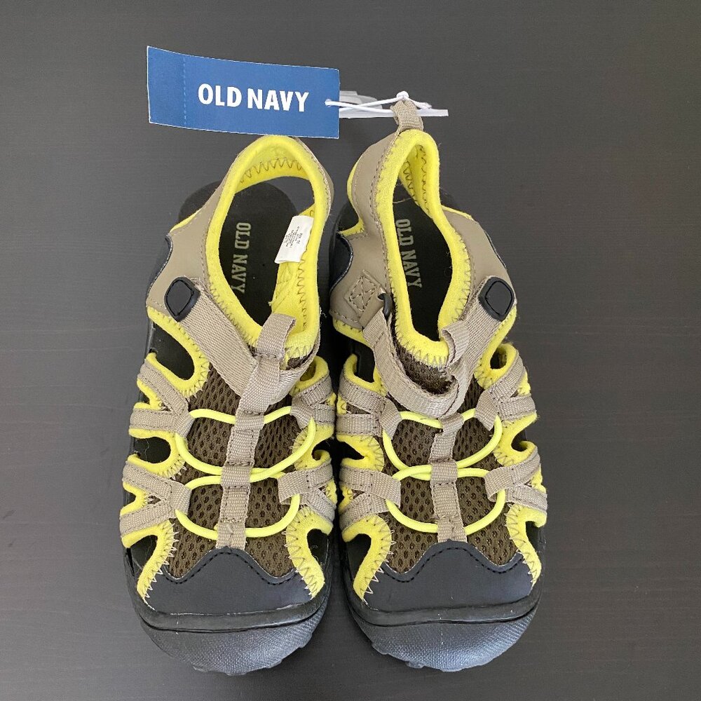 Old Navy Lime Green and Gray Sandals for Toddler (Size 11)
